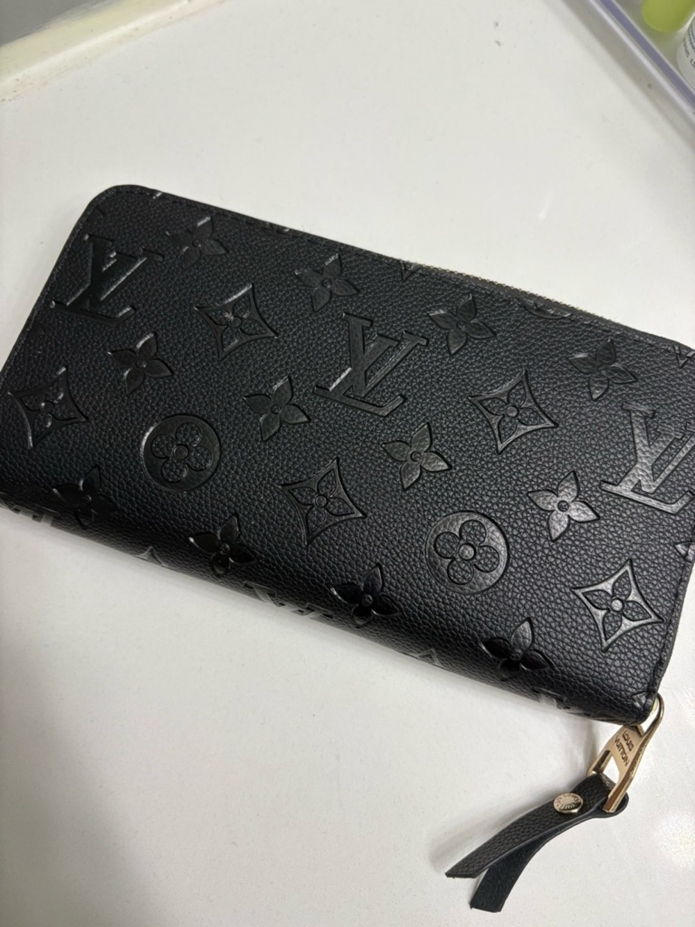 Fashion Nova Black Embossed Zip-Around Wallet